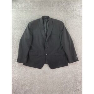 Ralph Lauren Suit Jacket Mens 48 S Black Wool Solid Luxury Black Label LRL